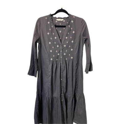Odd Molly Anthropologie Embroidered Romantic Country Cotton Dress Sz 1- US 6