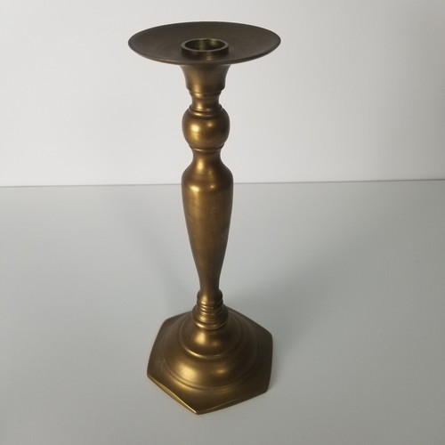 VINTAGE Messing 10,5 Zoll Kerzenständer Sechseck Sockel Kegel Hochzeit Klassiker - Bild 3 von 6