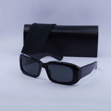 New Saint Laurent SL809 001 Shiny Black/Grey 55-18-135 Sunglasses