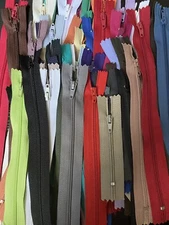 Zipper Lot Grab Bag Assorted Variety All Purpose Zippers 50 Zippers 3-10 Inch