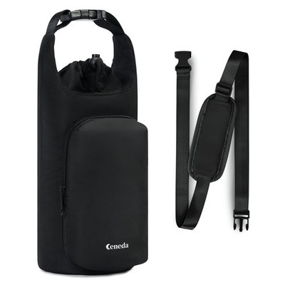 Ceneda Water Bottle Carrier Bag with Phone Pocket 32oz 40oz Tumbler Black 