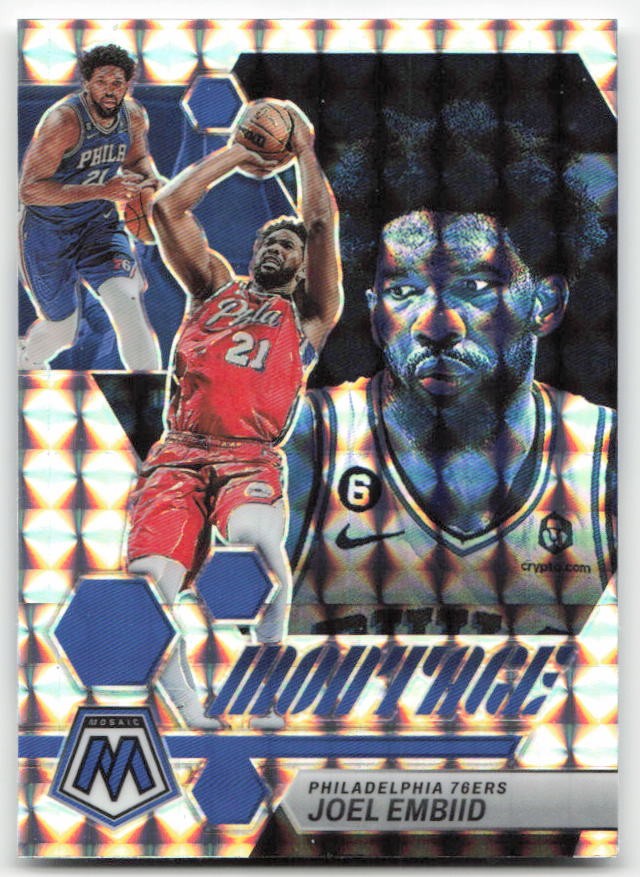 2022-23 Panini Mosaic #4 Joel Embiid Montage Silver Mosaic