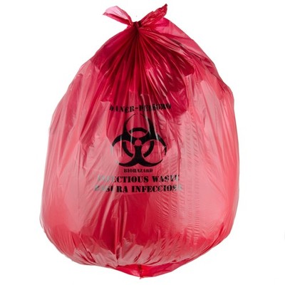 Red Isolation Infectious Waste Bag/Biohazard Bag High Density 17 Microns - 20...