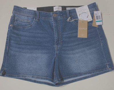 NWT ANGELS Women's Everluxe Sculpt Short High Rise Flexible Waistband Size 16/33