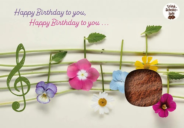 Happy Birthday To You, Happy Birthday To You ... | Schokokarte Mit Sichtfenster-image