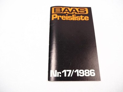 BAAS Front Loader Implements Power Lift Price List No 17 1986