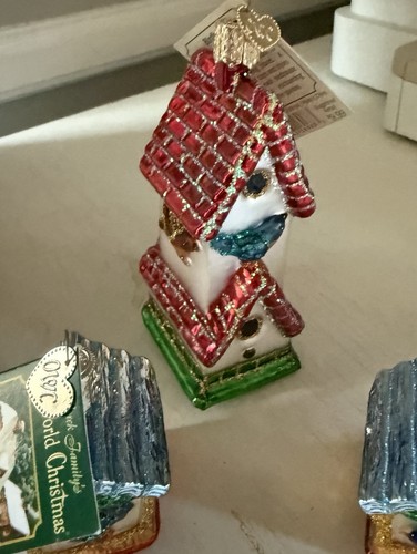 Old World Christmas Ornament NEW Birdhouse Bird House Lot 2004 & 2006 - Picture 3 of 5