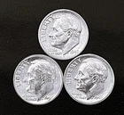 1948 P-D-S 10c SILVER Roosevelt Dimes, Gem  BU, Year Set.     (R201)
