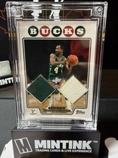 SIDNEY MONCRIEF 2025 JERSEY FUSION DUAL GAME USED SWATCH 7/25 MILWAUKEE BUCKS
