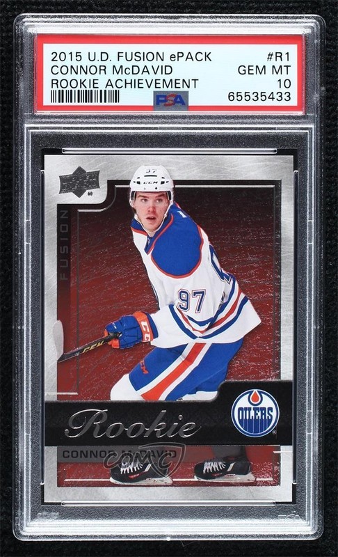2015 Upper Deck Fusion Rookie Achievements Connor McDavid PSA 10 GEM MT RC t4m