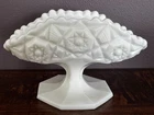 VTG Fostoria Winburn Milk Glass Banana Boat Dish 6x4x3”