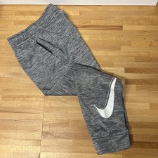 Nike Dri-Fit Boys Youth Sweatpants w/pockets, Grey w/White Swoosh, Size Medium