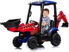 12V Electric Ride on Tractor Remote Control 2.4G 4-in-1 Excavator Digger Kid Toy