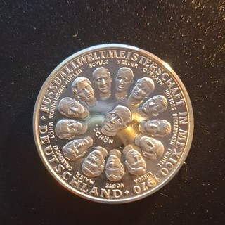 Silbermünze 0.625 Deutschland Europa Motiv Fußball WM 1970 Mexiko mehrfarbig