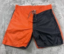 Birdwell Beach Britches Swim Trunks Mens 31 Board Shorts Black Orange Beach