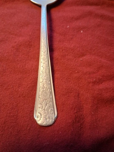 towle sterling silver 1932 old brocade style cream soup spoons - lot of four