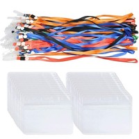 SchlüSselband AusweishüLle Set 50 StüCk PVC Kartenhalter Namensschild Clip