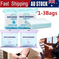 1-3Bags Bath Dry Wipes Bathing Sponges Wash Cloths Rinse Free Bath Shower Sponge