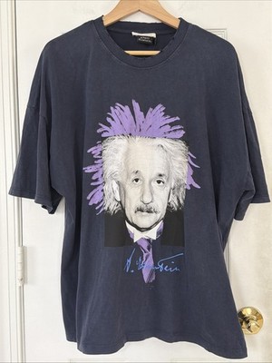 トップス 90s  Einstein Long t-shirt vintage Zara ALBERT EINSTEIN GRAPHIC SIGNATURE T-SHIRT Size MEDIUM NEW NWT