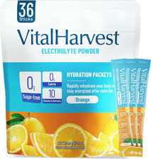 36 Sticks Electrolytes Powder Packets Sugar Free Hydration Packets Electrolyte L