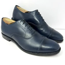Allen Edmonds Men’s Park Avenue Cap Toe Oxford Sz 10 D Blue Leather Dress Shoe