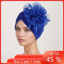 Indian Muslim Women Flower Turban Hijab Chemo Cap Hat Bonnet Wrap Headwear Cover