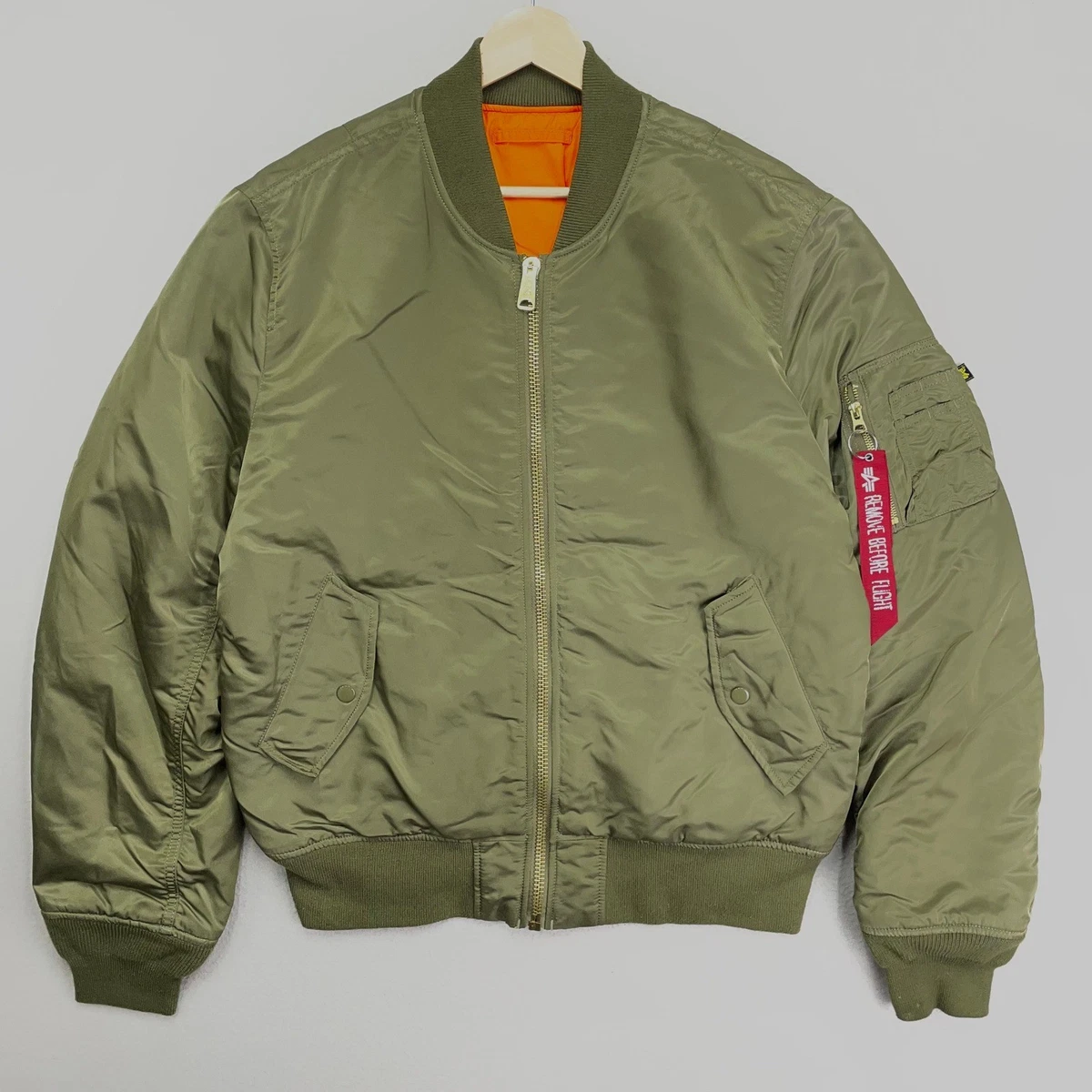 90s ALPHA ma-1 flight jacket USA製 olive 90s ALPHA ma-1 flight