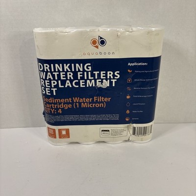 Aquaboon String Wound Water Filter Cartridge 10'' x 4'', 1 Micron Replacement Set