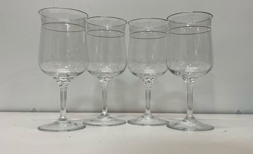 Lenox Crystal Glassware - Set of 4 Moonspun Platinum Crystal Goblets - Picture 2 of 5