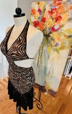 A Precision Fitted Latin/rhythm Ballroom dress In A Asymmetrical Silhouette.