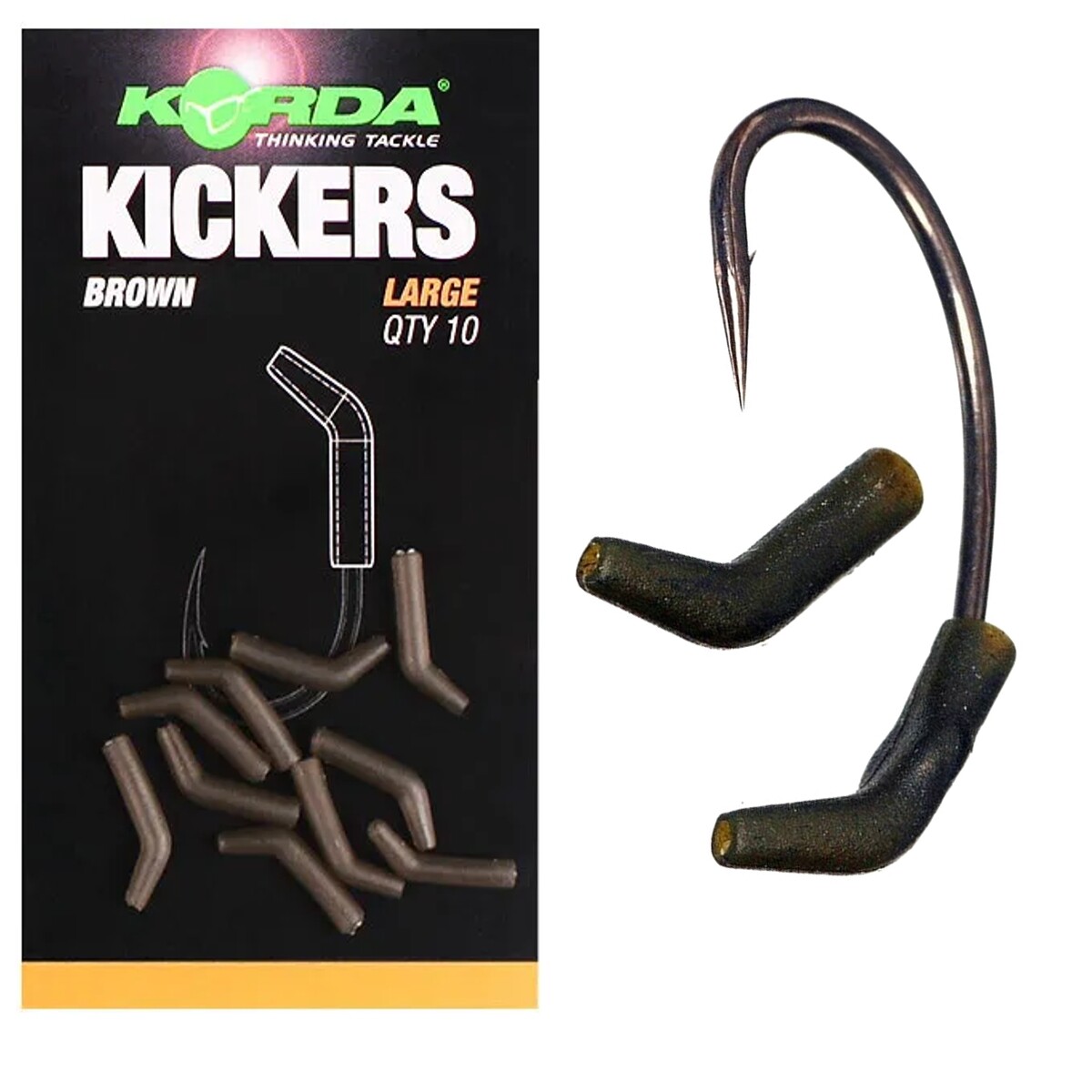 Korda Kickers Brown Large Fishing Help Improve the Hooking Potential 10 Pack