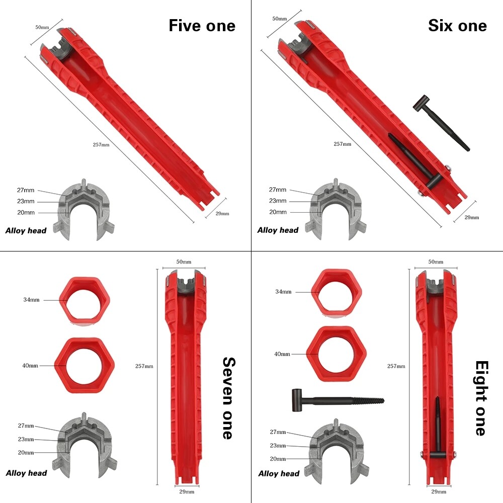 8 in1 Multifunction Faucet Sink Installer Wrench Plumbing Pipe Spanner