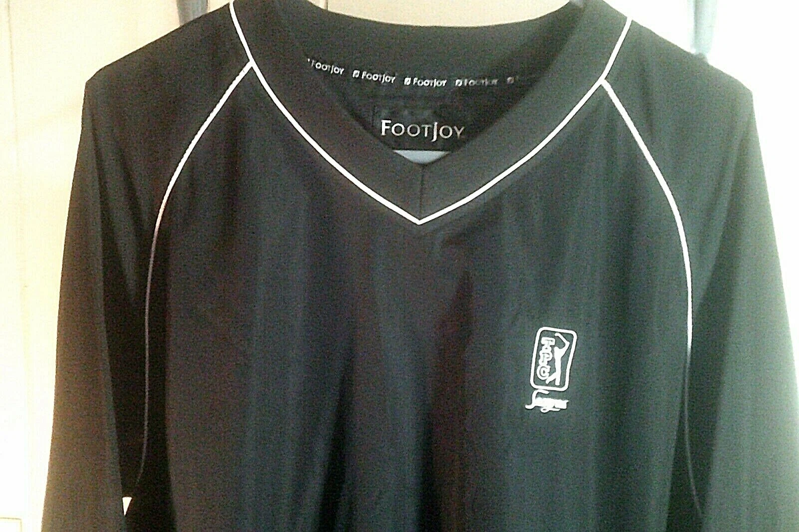 Footjoy FJ Golf TPC Windbreaker Jacket Black V Neck Pullover L/S Men’s M
