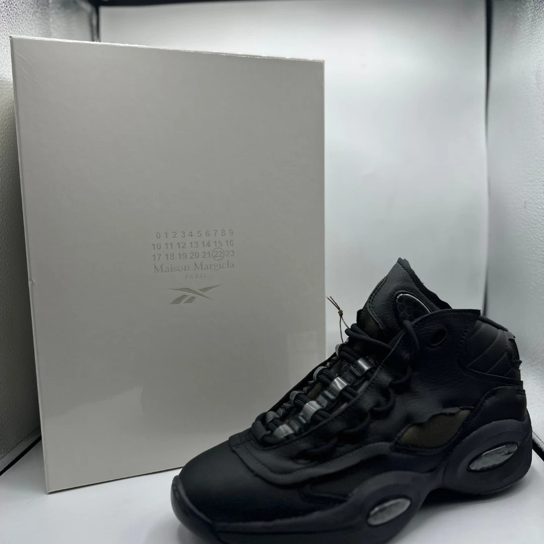 Size 11.5 Reebok Question Mid x Maison Margiela Black 2022 NEW