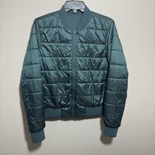 Lululemon Non-Stop Bomber Jacket Womens 10 Teal Shadow Green Reversible Full Zip