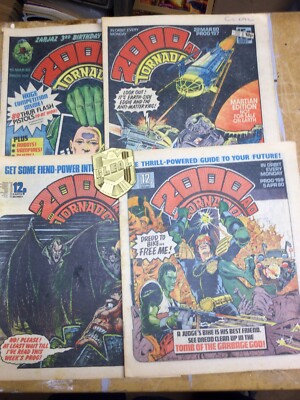 2000AD Comic prog 156 To 159 Judge Dredd Strontium Dog 1980 Merged Wt Tornado