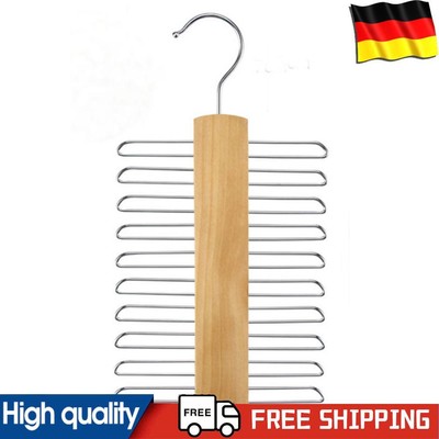 Wooden Tie Hanger with 20 Storage Capacity Tie Rack for Ties Belt Scarf Organize