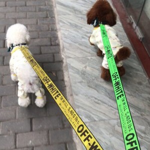 off white pet leash