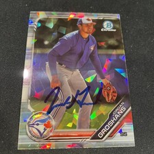 Jordan Groshans 2019 Bowman Chrome Sapphire #BDC-18 Miami Marlins Signed Auto