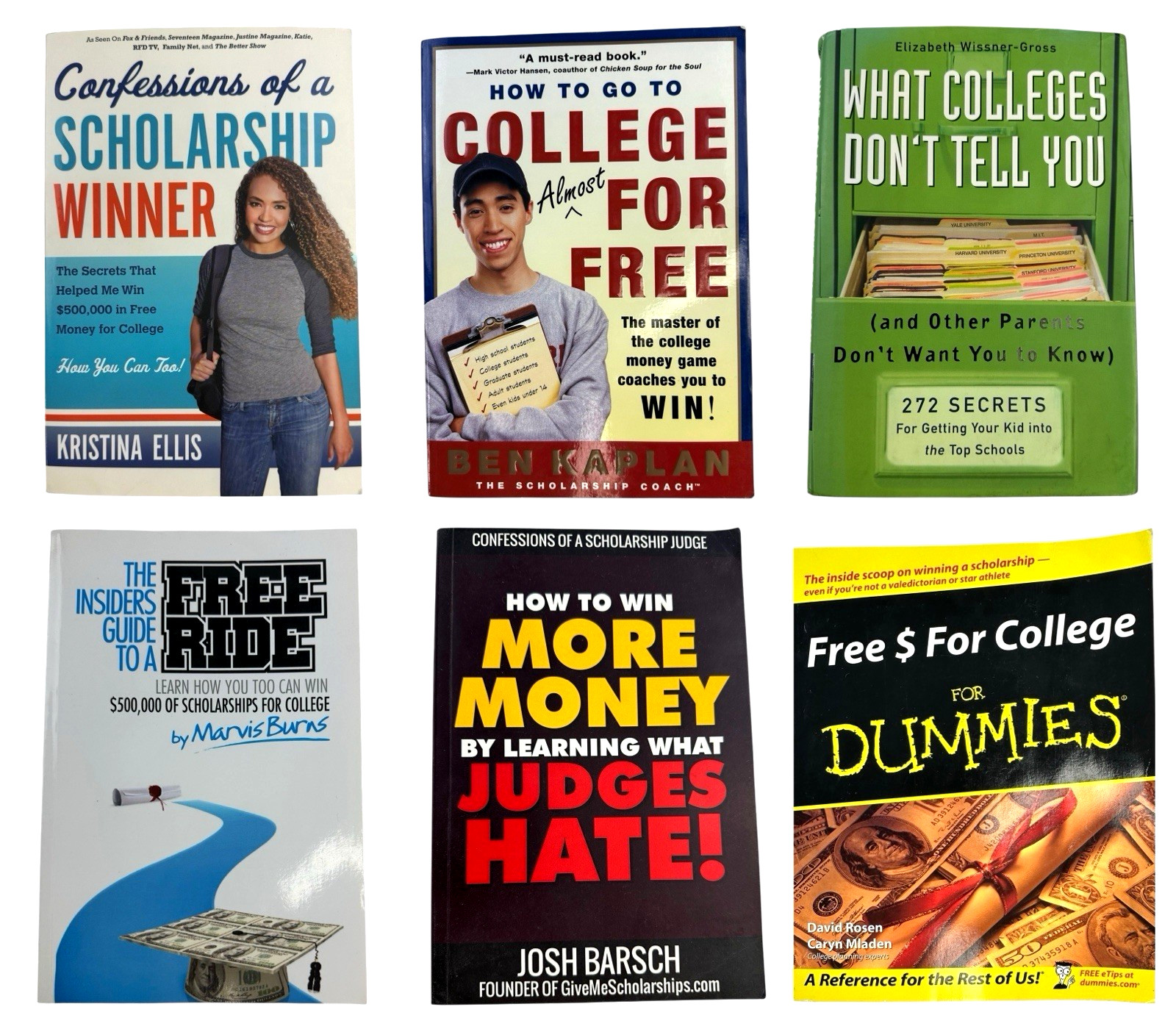 6 College Scholarship Book Lot The Insiders Guide To A Free Ride And 5 Others