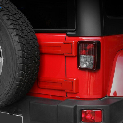 Jeep Wrangler JK Rear Tailgate Hinge Cover - Matte Black Spare Tire Trim For 2007-2018 Models, No Drill Installation - View #5