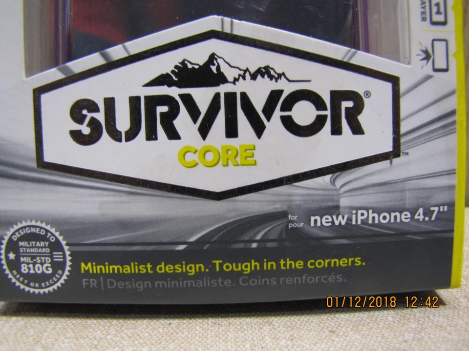 iPhone 6 6S purple and clear Griffin survivor core case 4.7" tough bumper edges - Image 4 of 4