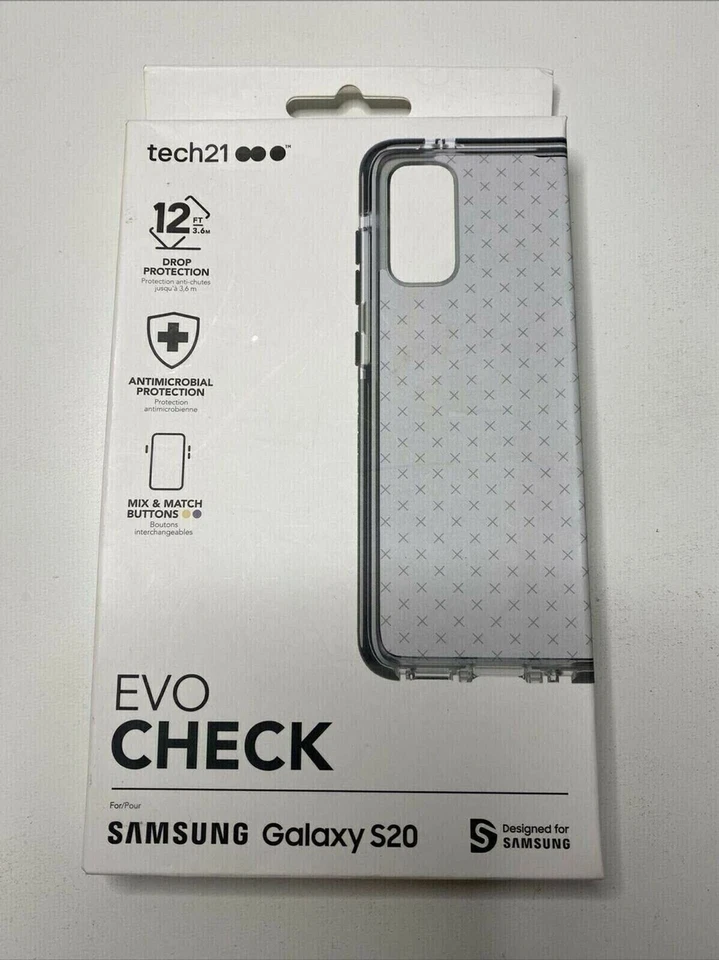 NEW Tech21 EvoCheck for Samsung Galaxy S20 (Smokey Black) Mix & Match Buttons - Imagem 3 de 4