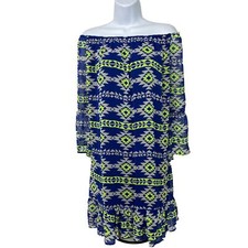 G. Reve Mini Dress Women's Medium Off Shoulder 3/4 Sleeve Lightweight Chiffon