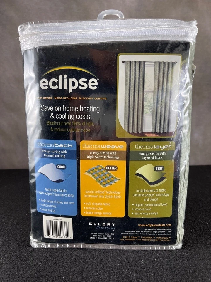 Eclipse Textured Diamond Energy Saving Block Out Curtains New in Package - Image 2 of 3
