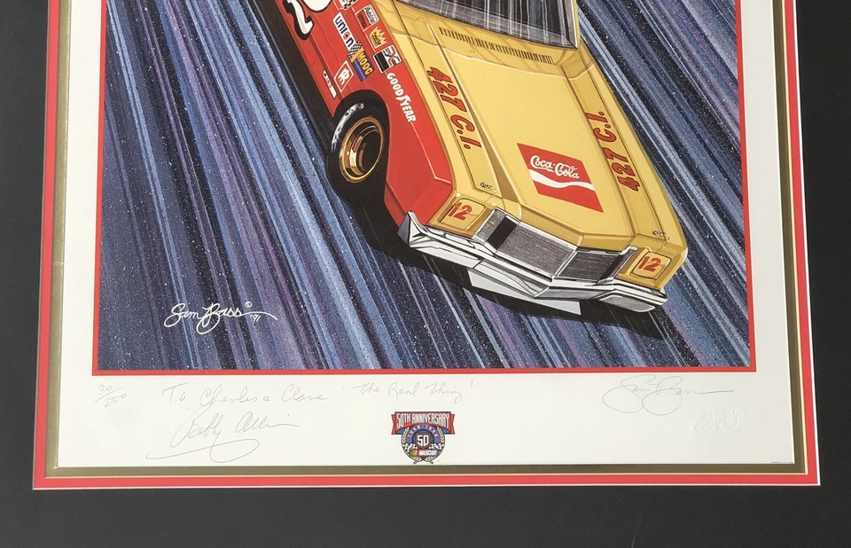 Bajo Sam estampado NASCAR The Red Thing firmado por Bobby Allison 25" numerado 30/250 certificado de autenticidad Foto 4 de 4