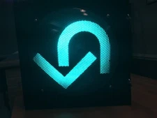 ECONOLITE TRAFFIC SIGNAL MODULE GREEN U-TURN  ARROW ALUMINUM 12 INCH 10 WATT LED