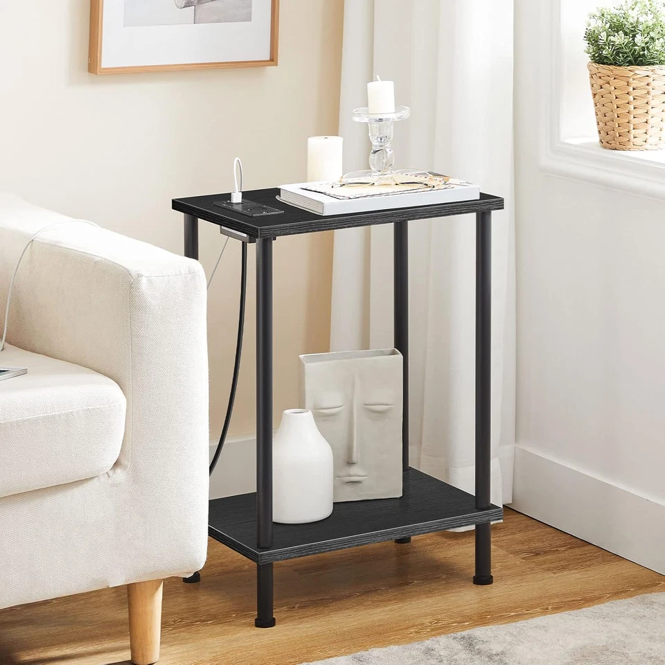 Side Table with Charging Station, End Tables with USB Ports and Outlets, Nightst - Image 2 of 4
