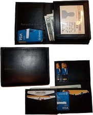 New Trifold Leather Men s wallet 7 Credit card spaces ID Window Men's Bilfold BN