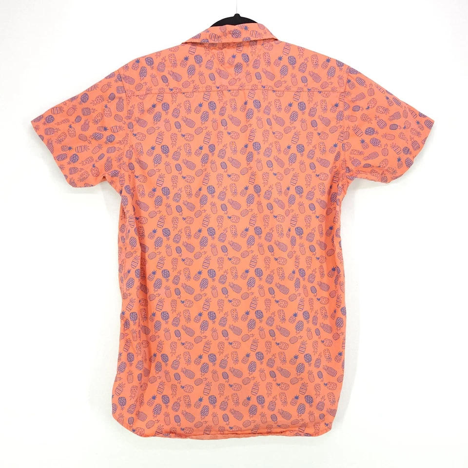 Tommy Hilfiger Abotonable Big Boy XL Naranja Estampado Piña Transpirable Peso Ligero Foto 2 de 4